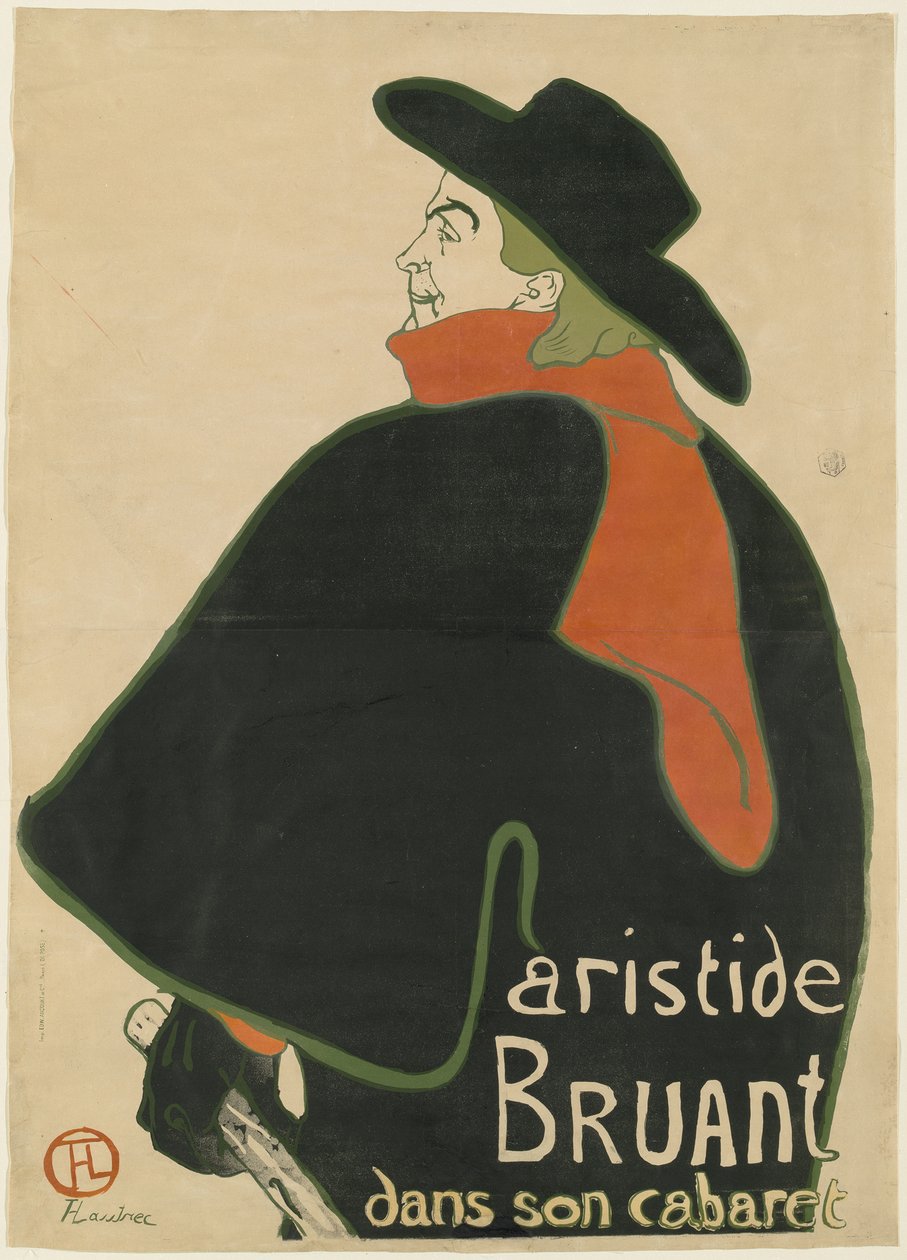 Aristide Bruant, in zijn cabaret door Henri de Toulouse-Lautrec