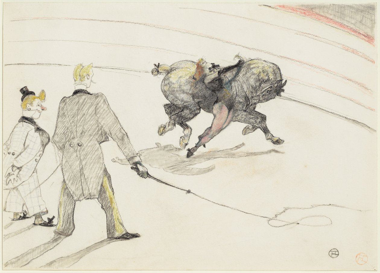 In het circus: acrobaten door Henri de Toulouse-Lautrec