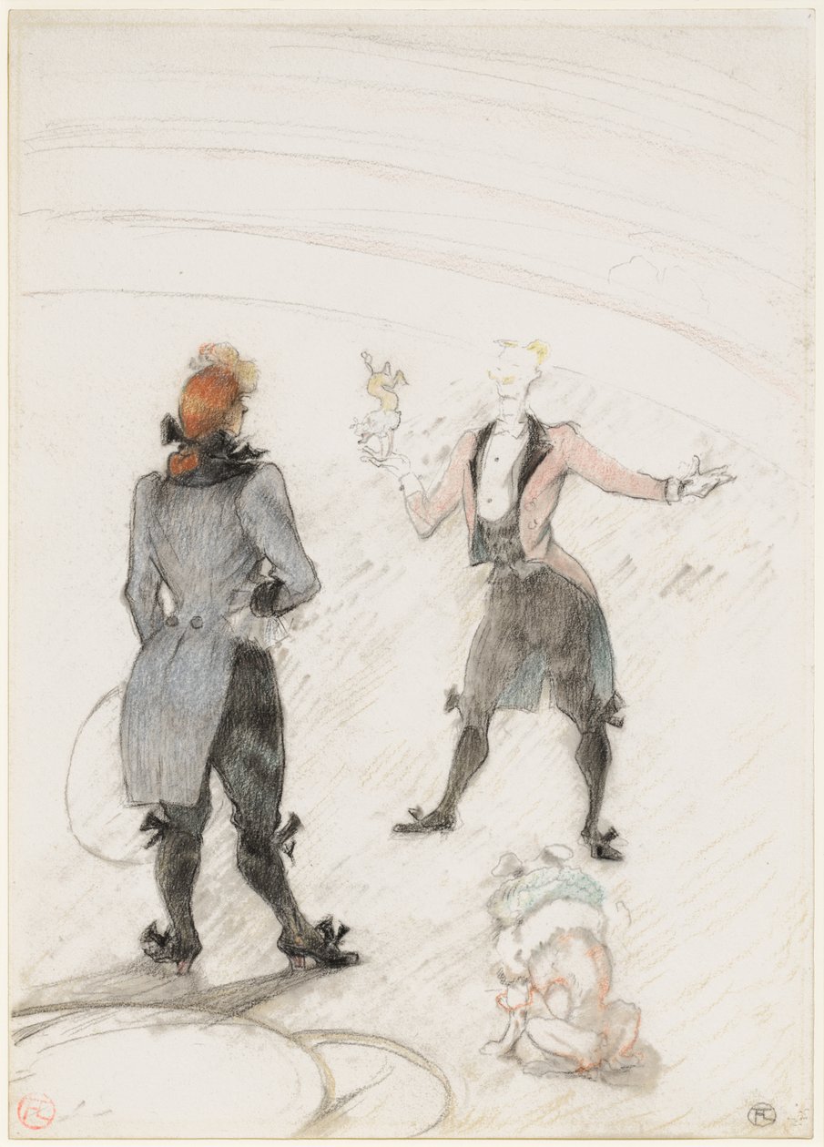 In het circus: de hondentrainer door Henri de Toulouse-Lautrec