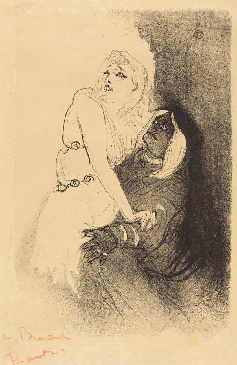 In de Renaissance: Sarah Bernhardt in „Phedre“ (A la Renaissance: Sarah Bernhardt in „Phèdre“) door Henri de Toulouse-Lautrec