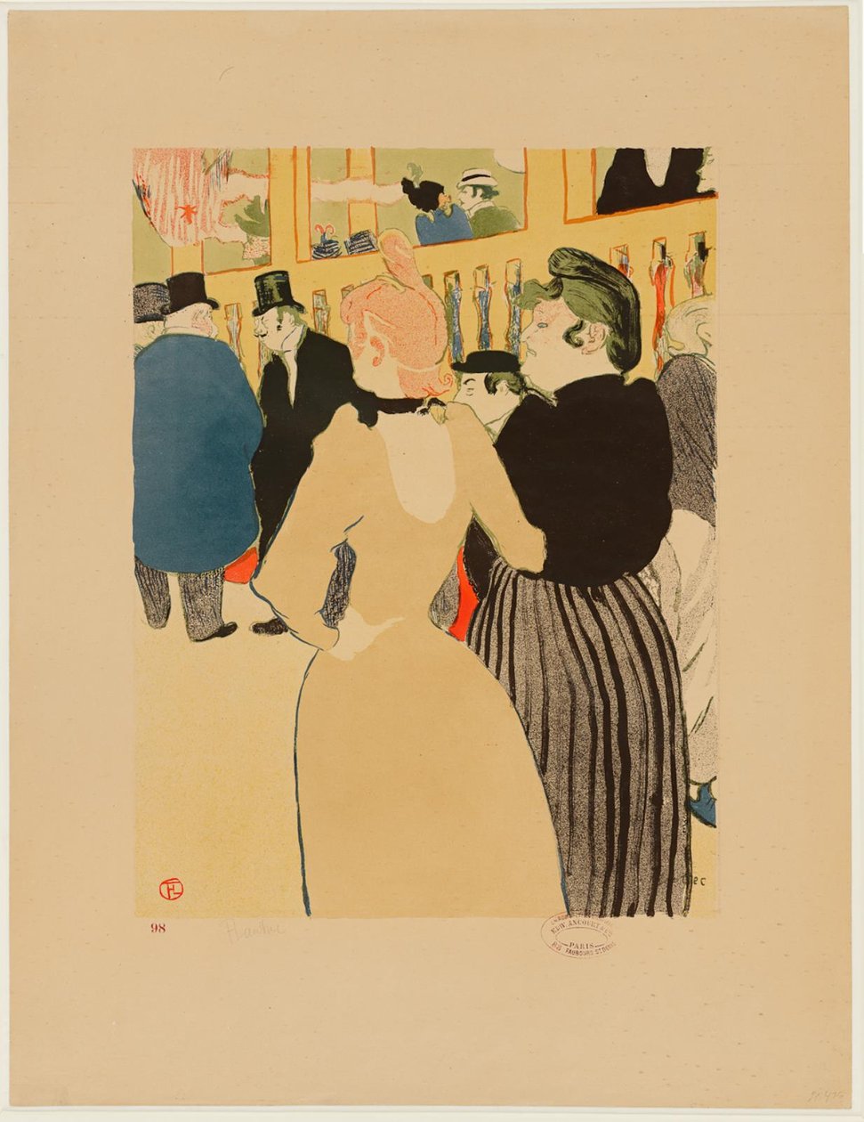 Au Moulin Rouge, la Goulue en haar zus door Henri de Toulouse-Lautrec