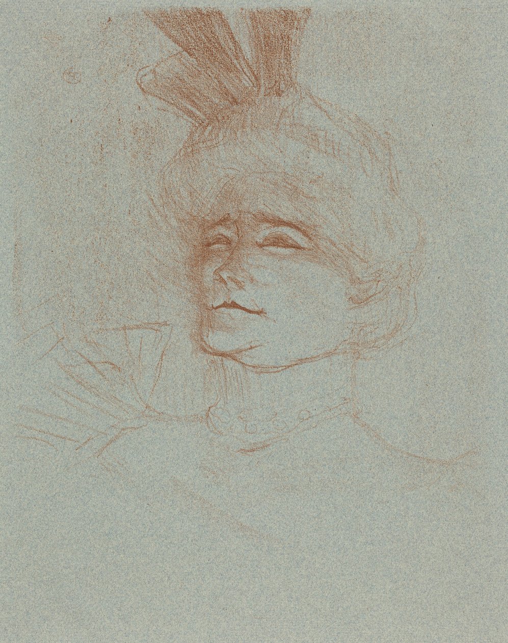 Buste van Mlle. Marcelle Lender, in driekwartprofiel (Mlle. Marcelle Lender en buste, de trois quartes) door Henri de Toulouse-Lautrec