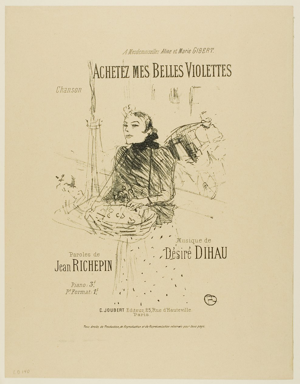 Koop mijn Mooie Viooltjes, uit Mélodies de Désiré Dihau door Henri de Toulouse-Lautrec