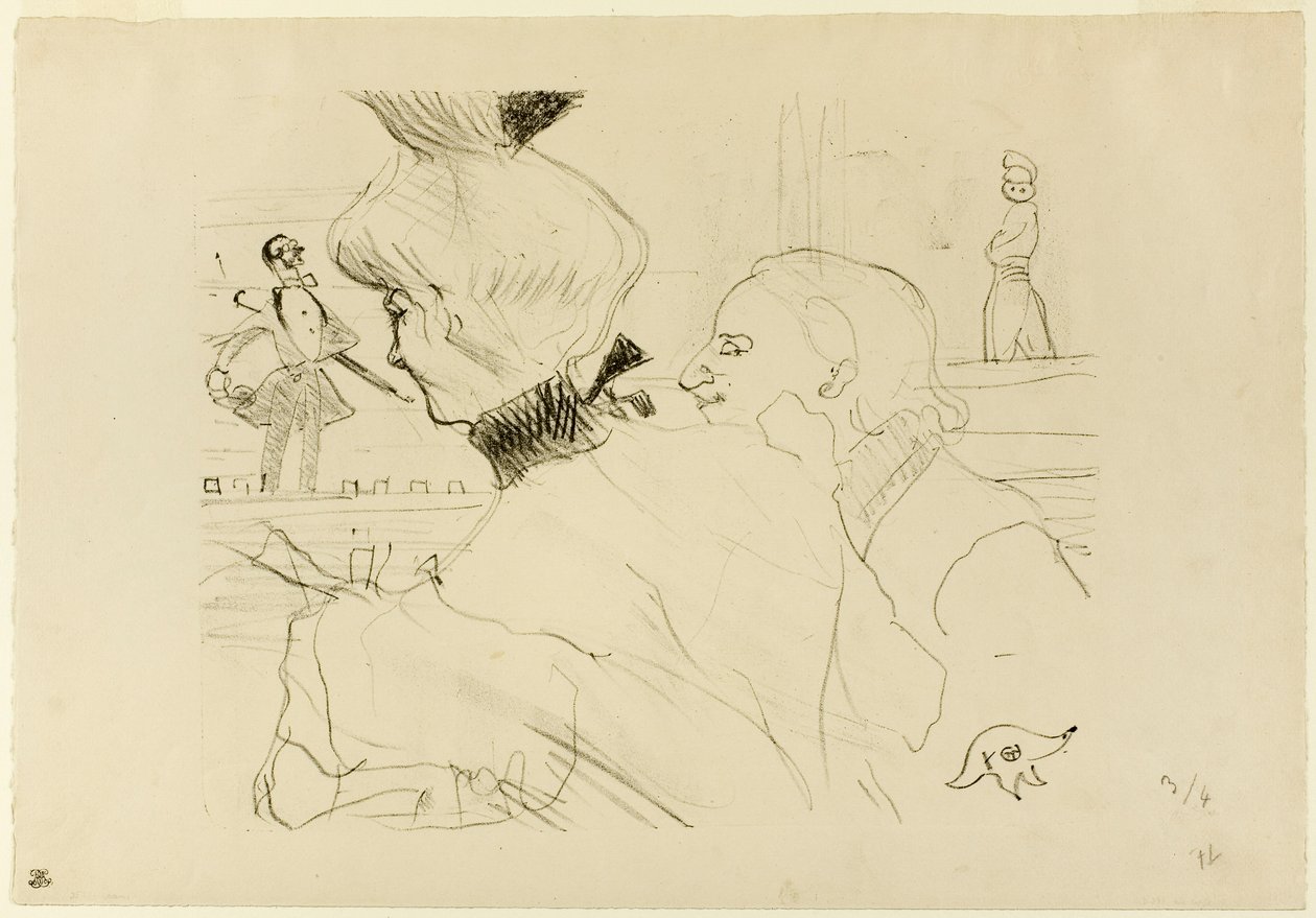 Koppel in een café-concert door Henri de Toulouse-Lautrec