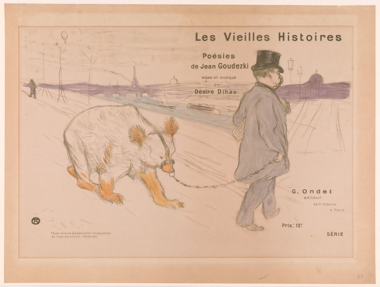 Omslagontwerp voor "Les Vieilles Histoires" door Henri de Toulouse-Lautrec