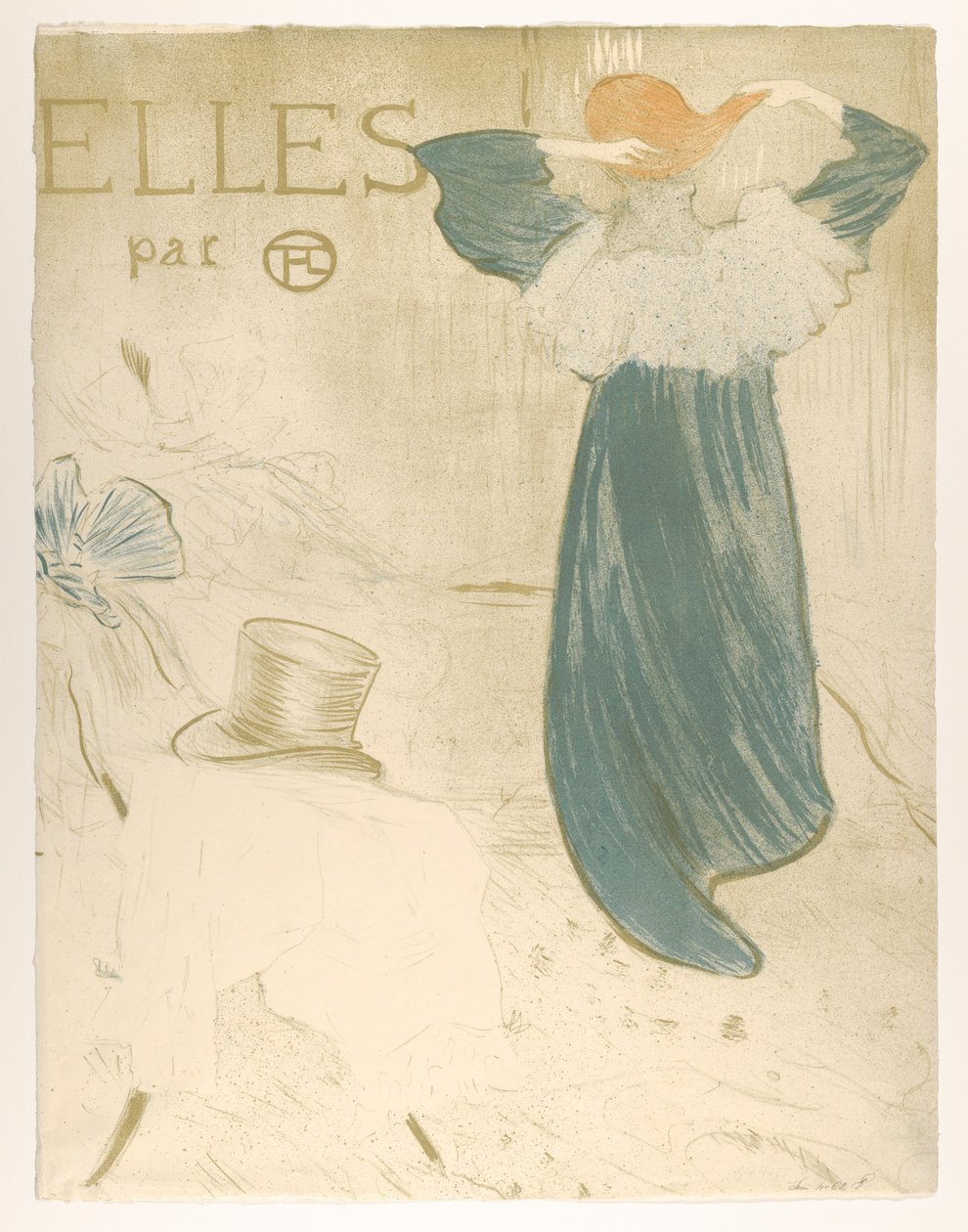 Elles (omslag van het portfolio) door Henri de Toulouse-Lautrec