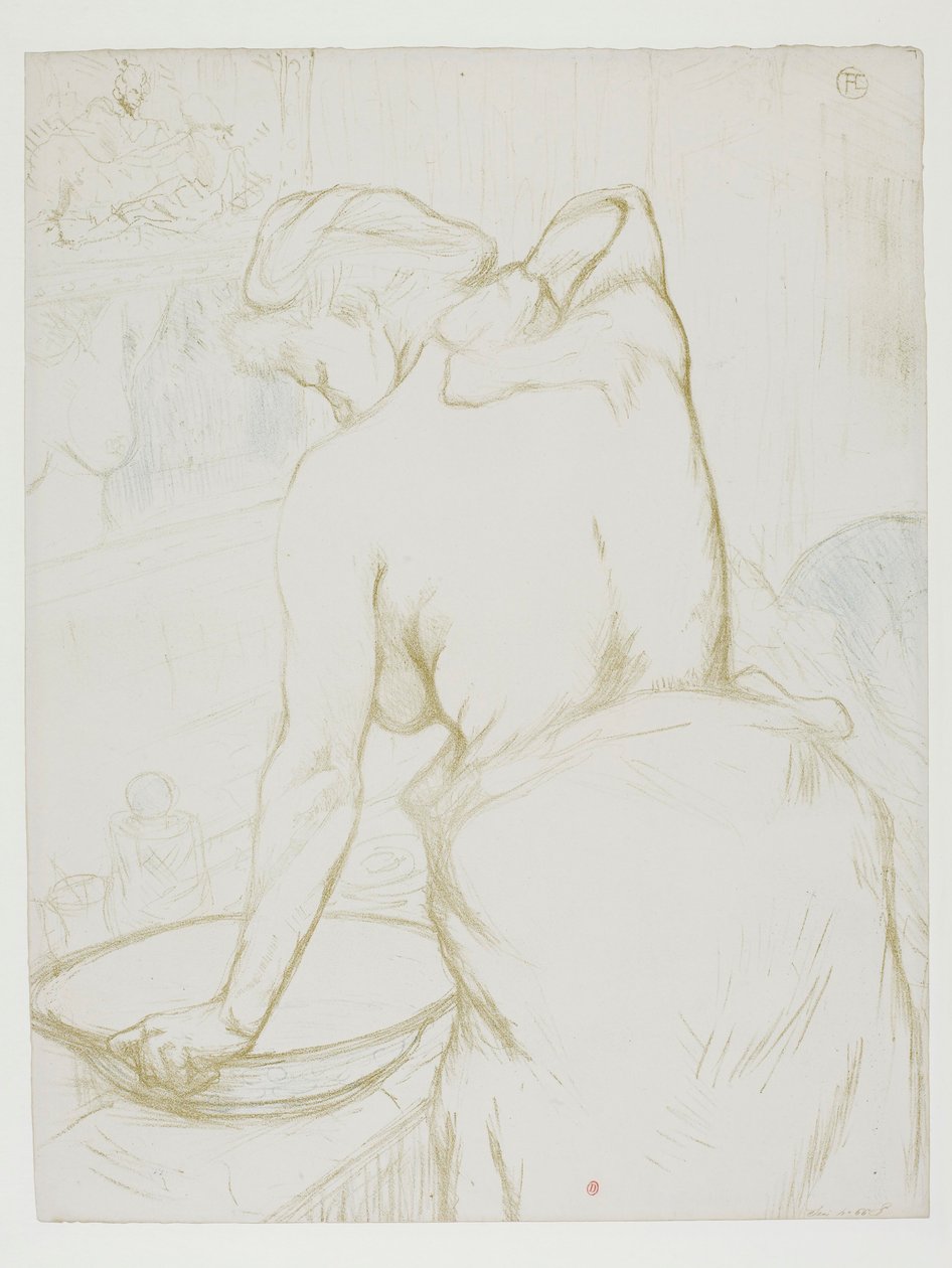 Zij: Vrouw die zich wast door Henri de Toulouse-Lautrec