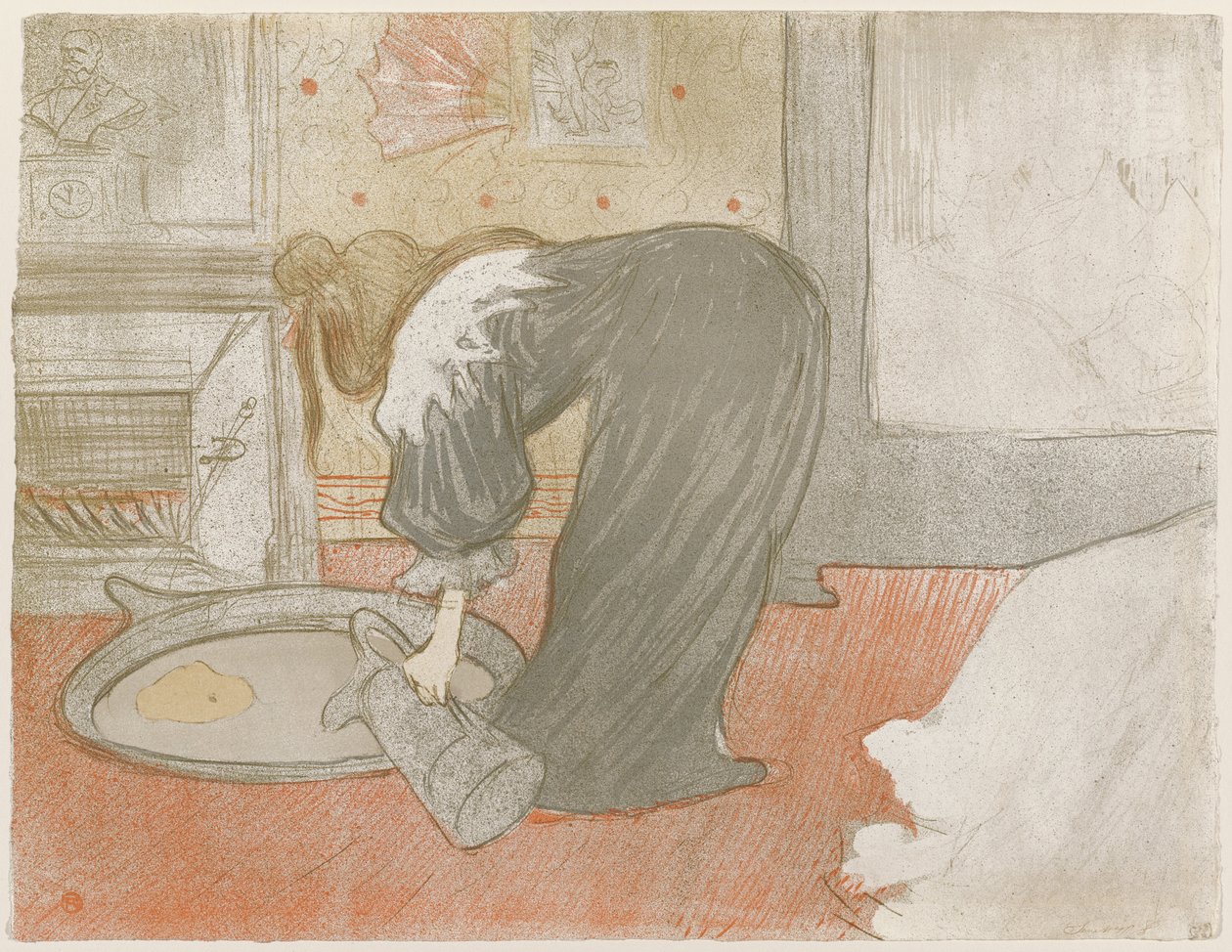 Vrouw in een badkuip door Henri de Toulouse-Lautrec