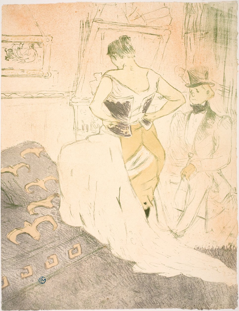 Vrouw in Corset, Verovering van de Passage door Henri de Toulouse-Lautrec
