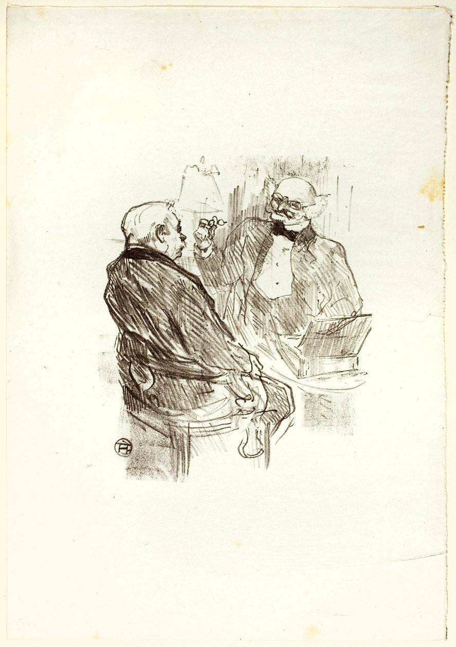Georges Clemenceau en de optometrist, Mayer, uit Au Pied du Sinaï door Henri de Toulouse-Lautrec