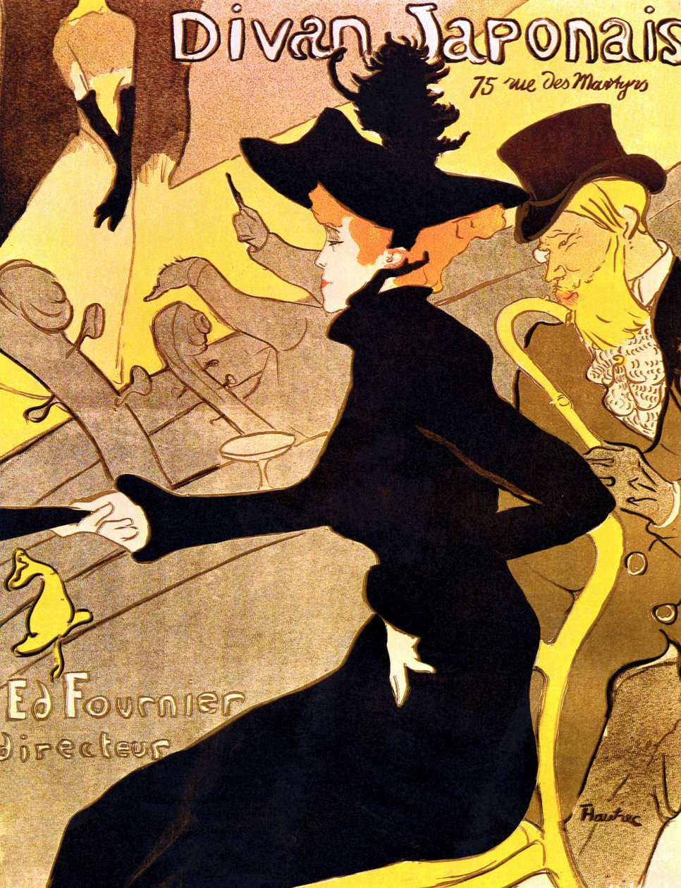 Henri de Toulouse-Lautrec 1864 - 1901, Franse schilder, Divan Japonais 1892-3 door Henri de Toulouse Lautrec