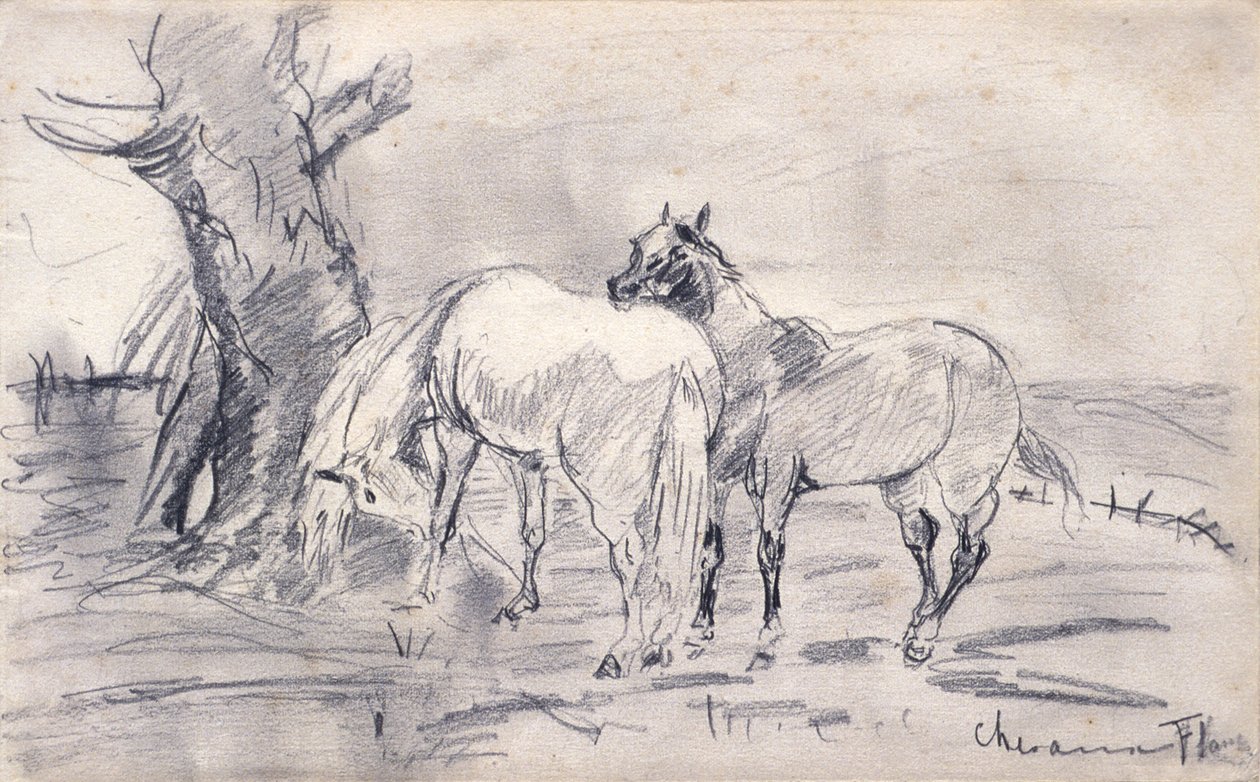 Paarden door Henri de Toulouse-Lautrec