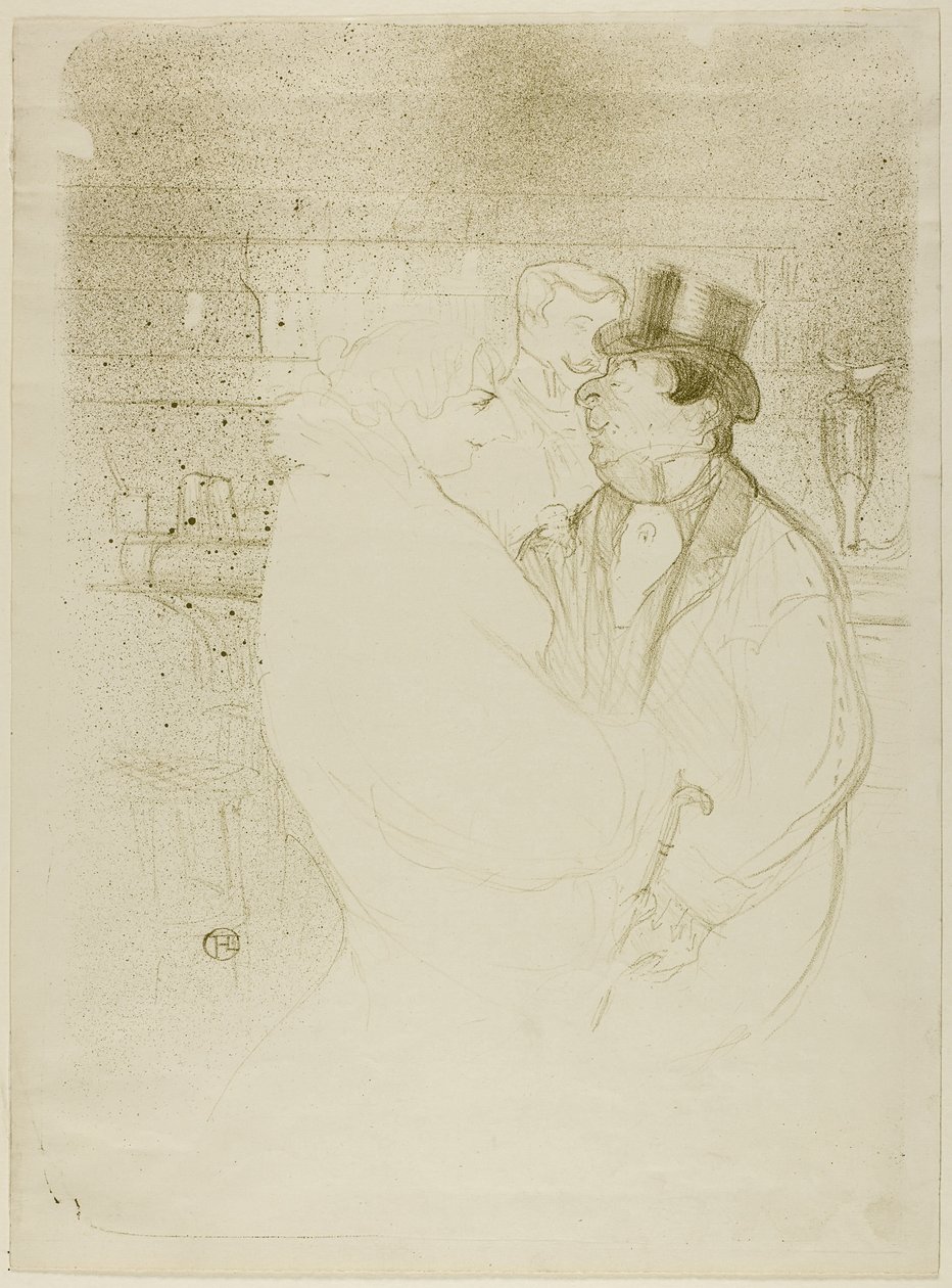 Ida Heath aan de bar door Henri de Toulouse-Lautrec