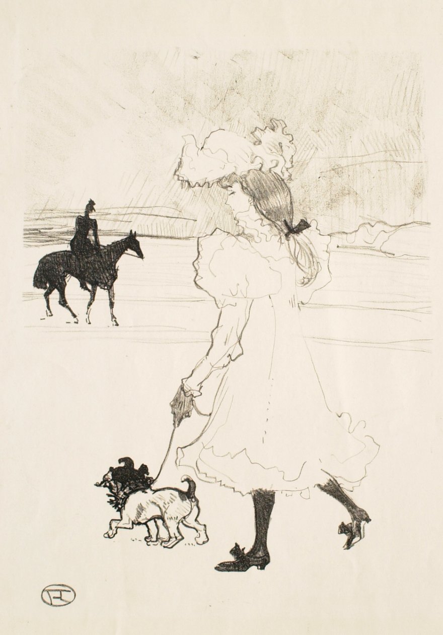 In het Bois de Boulogne (In het bos) door Henri de Toulouse-Lautrec
