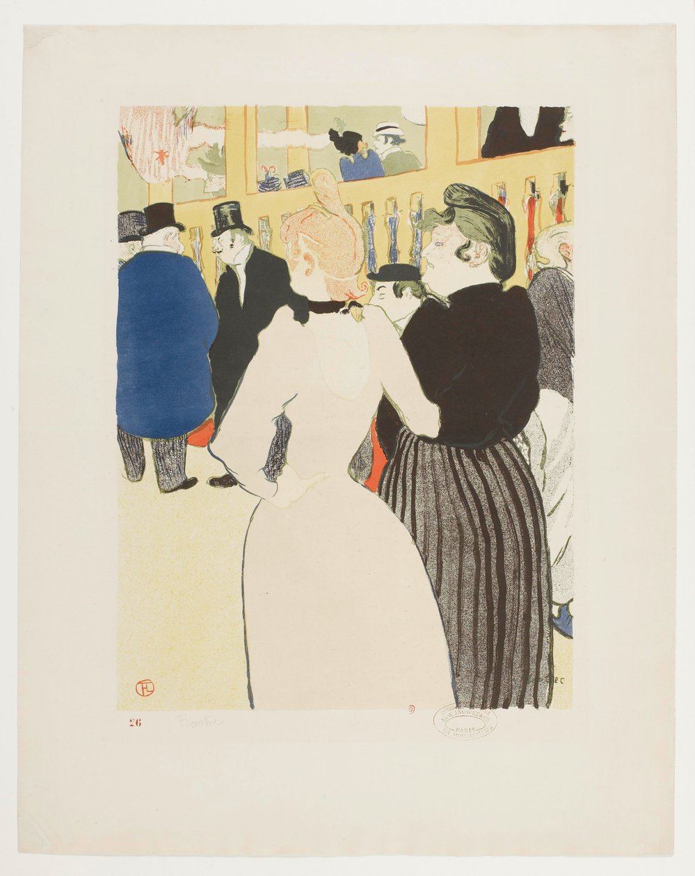 [La Goulue en haar zus] door Henri de Toulouse-Lautrec