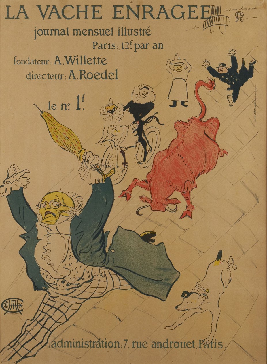 Die wütende Kuh door Henri de Toulouse-Lautrec