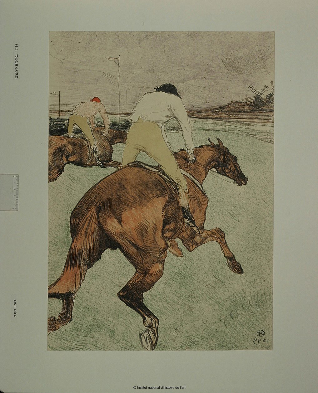 De jockey [proefdruk b] door Henri de Toulouse-Lautrec