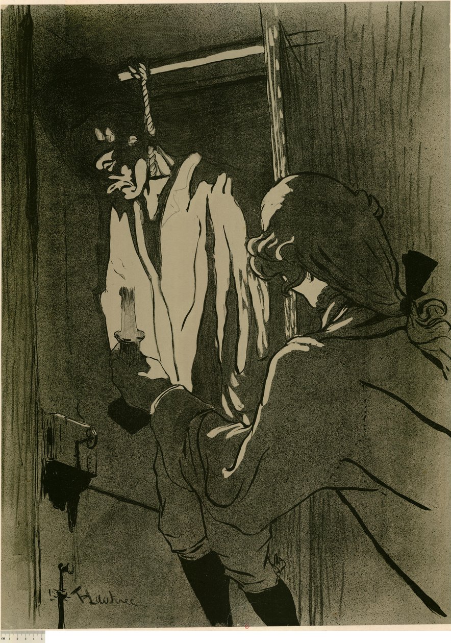 [De Gehangene (1e plaat)] door Henri de Toulouse-Lautrec