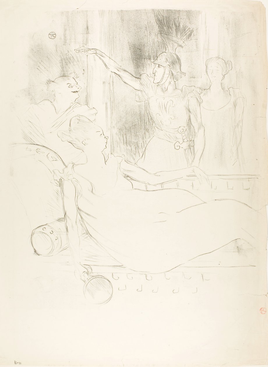 Madame Simon-Girard, Brasseur en Guy in La belle Hélène door Henri de Toulouse-Lautrec