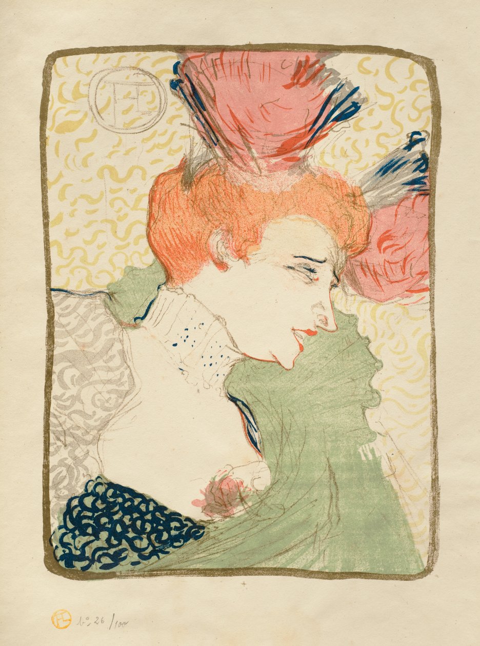 Mademoiselle Marcelle Lender, buste door Henri de Toulouse-Lautrec