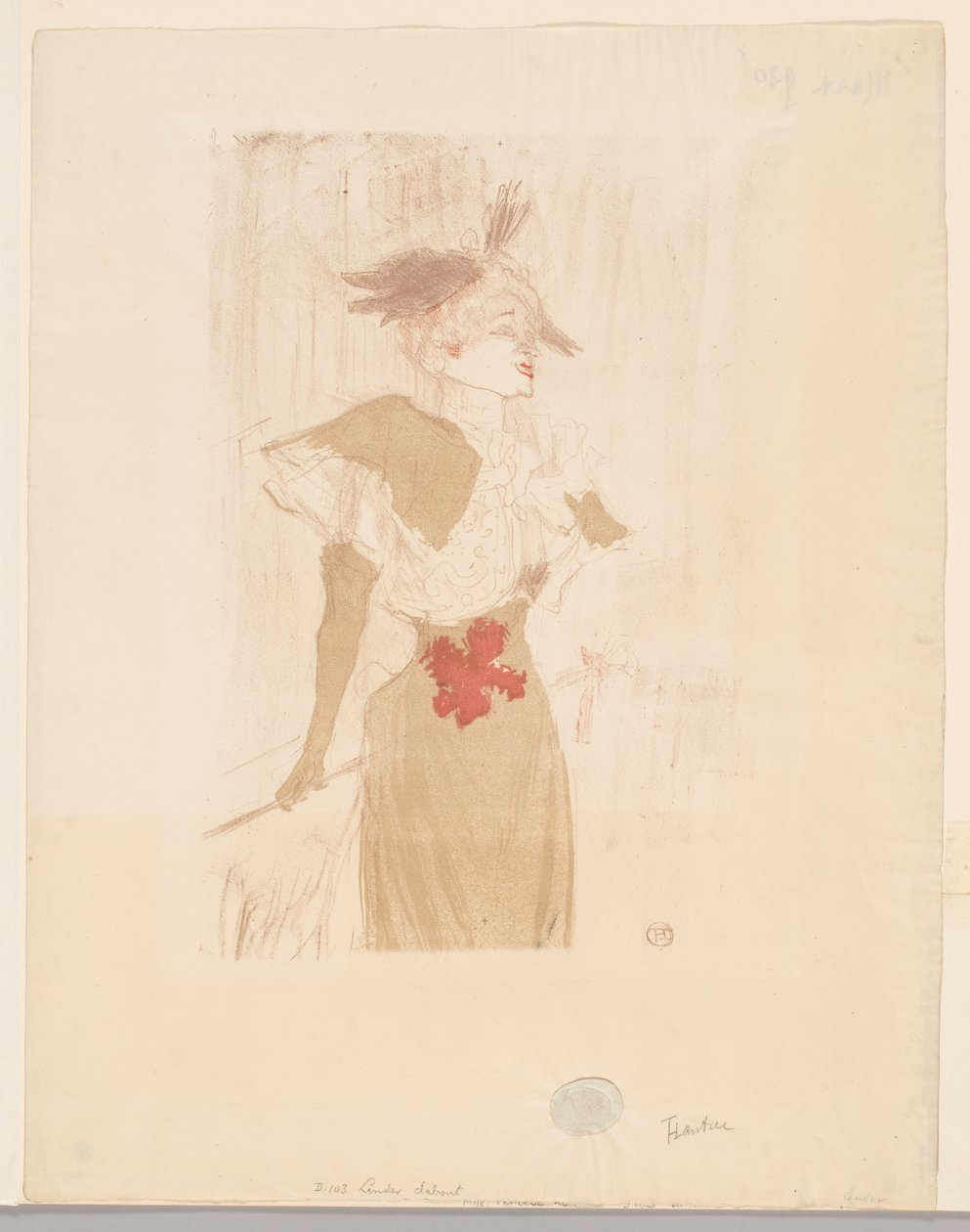 Mademoiselle Marcelle Lender, Staand door Henri de Toulouse-Lautrec