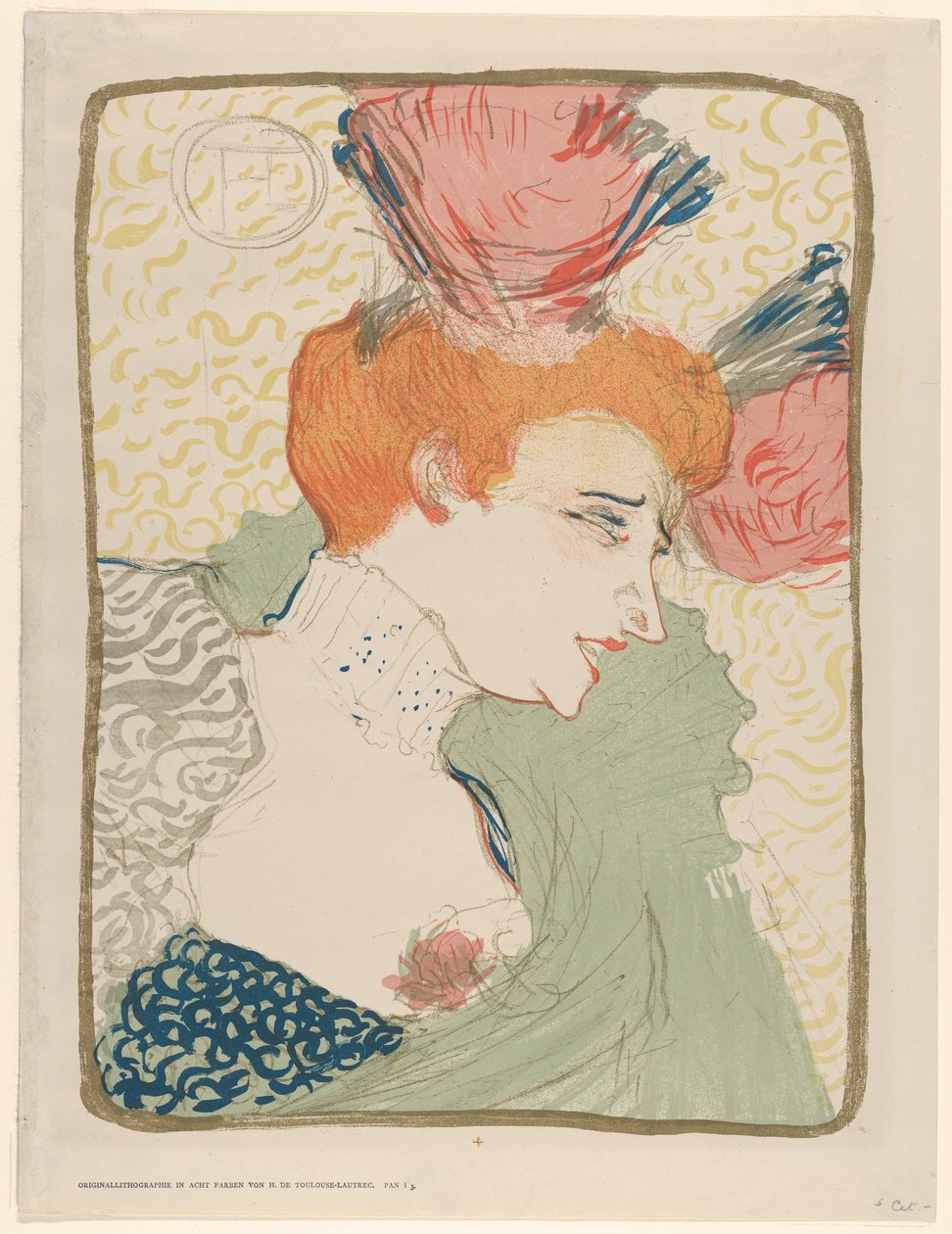 Portretbuste van Mademoiselle Marcelle Lender door Henri de Toulouse-Lautrec