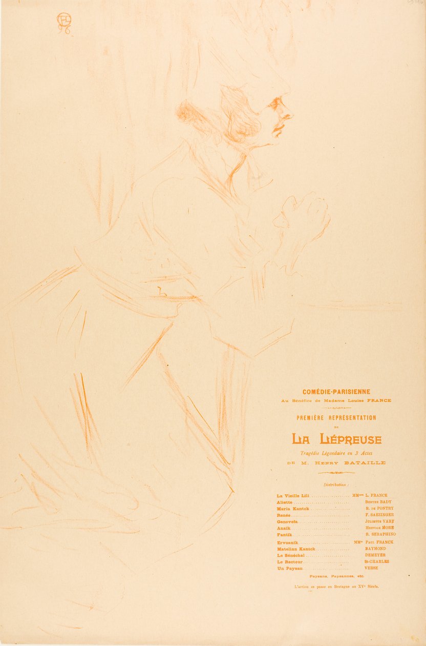 Programma voor La Lépreuse door Henri de Toulouse-Lautrec