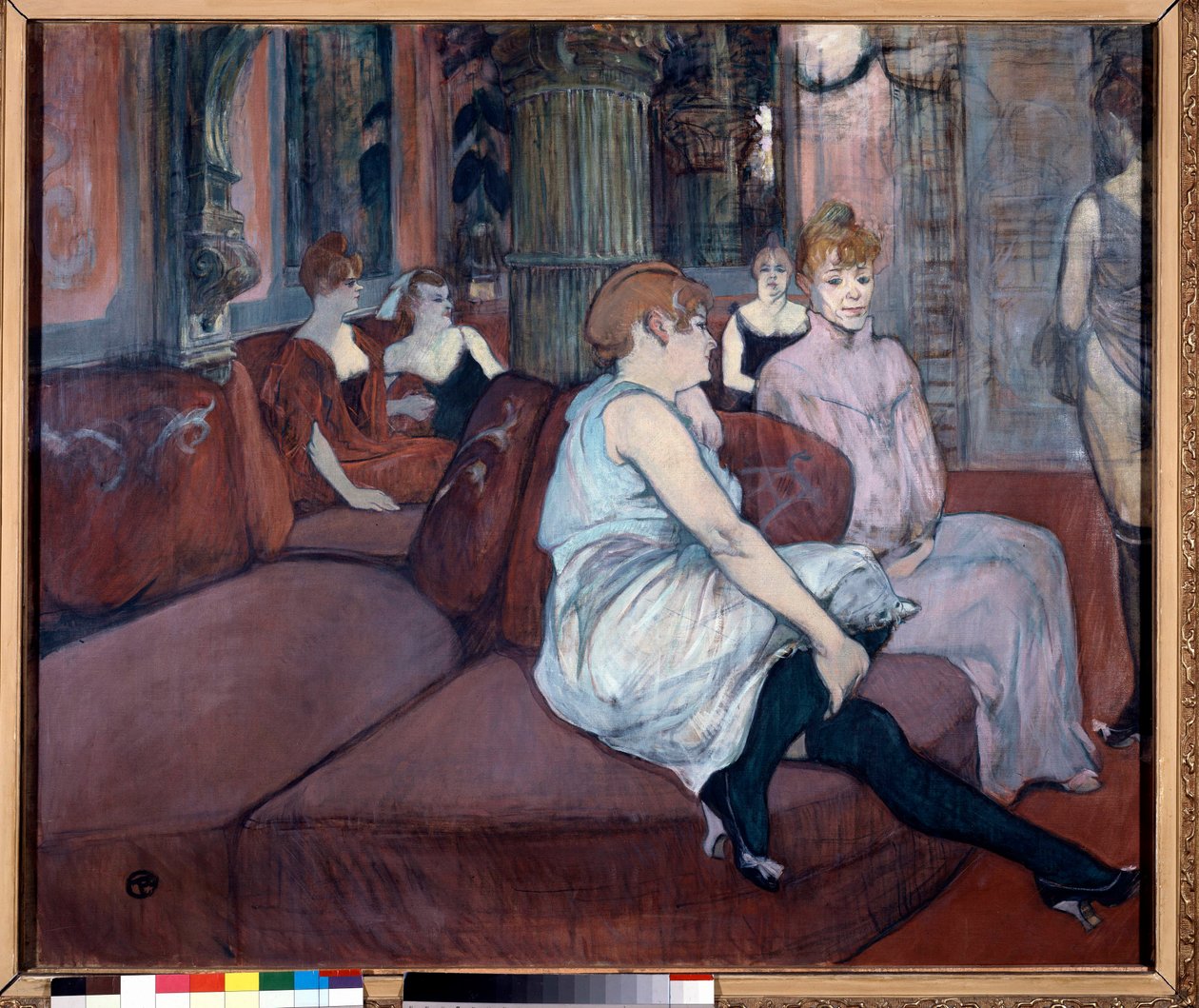 Salon aan de Rue des Moulins door Henri de Toulouse Lautrec