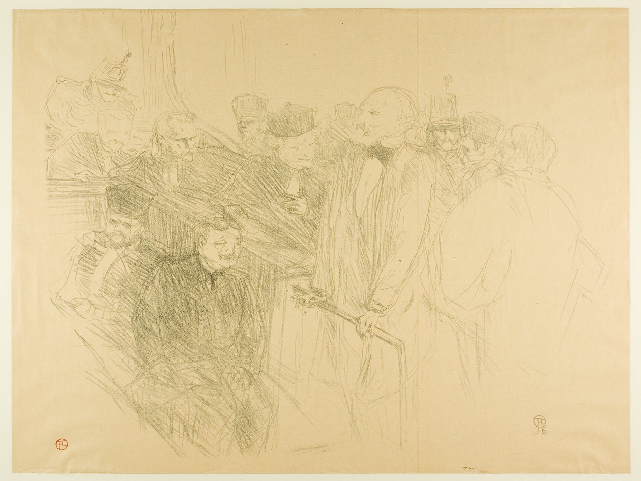 Het Arton Proces, Ribot Geeft Bewijs (tweede plaat) door Henri de Toulouse-Lautrec