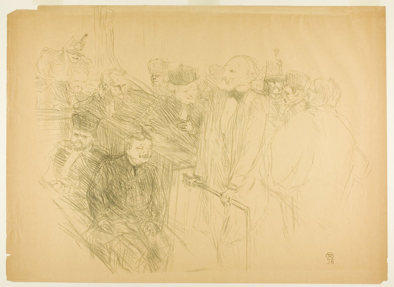 Het Arton Proces, Ribot Geeft Bewijs (tweede plaat) door Henri de Toulouse-Lautrec
