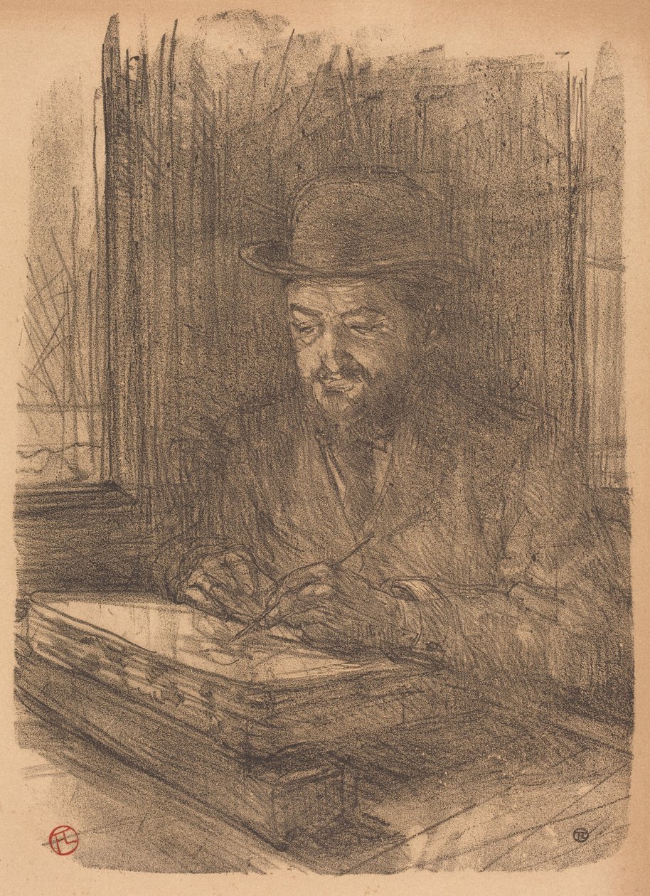De bekwame graveur Adolphe Albert (Le bon graveur - Adolphe Albert) door Henri de Toulouse-Lautrec
