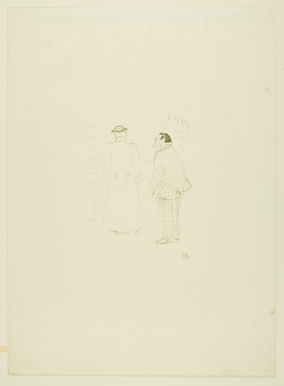 De hoofverkoper bij Jourdan en Brown door Henri de Toulouse-Lautrec