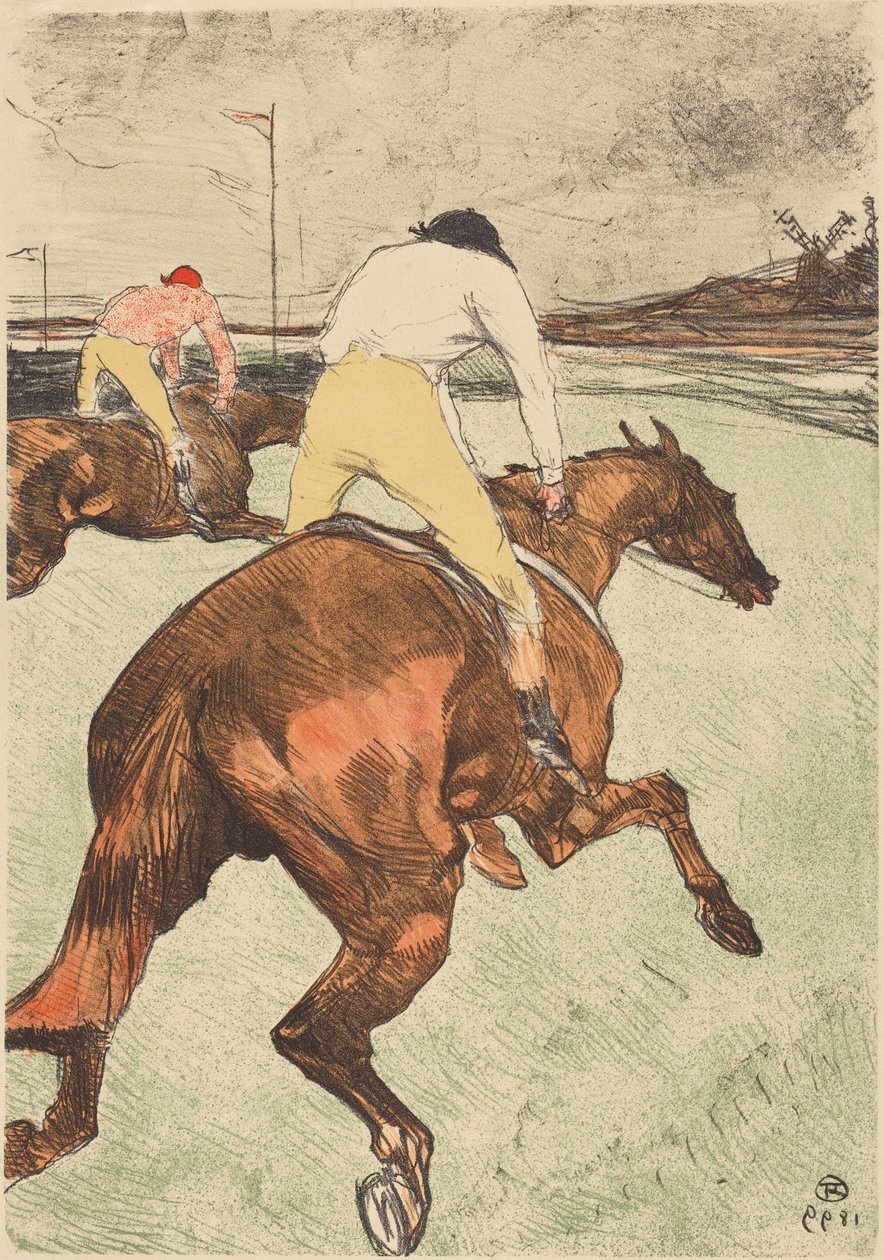 De jockey door Henri de Toulouse-Lautrec