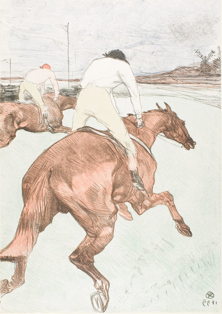 De Jockey door Henri de Toulouse-Lautrec