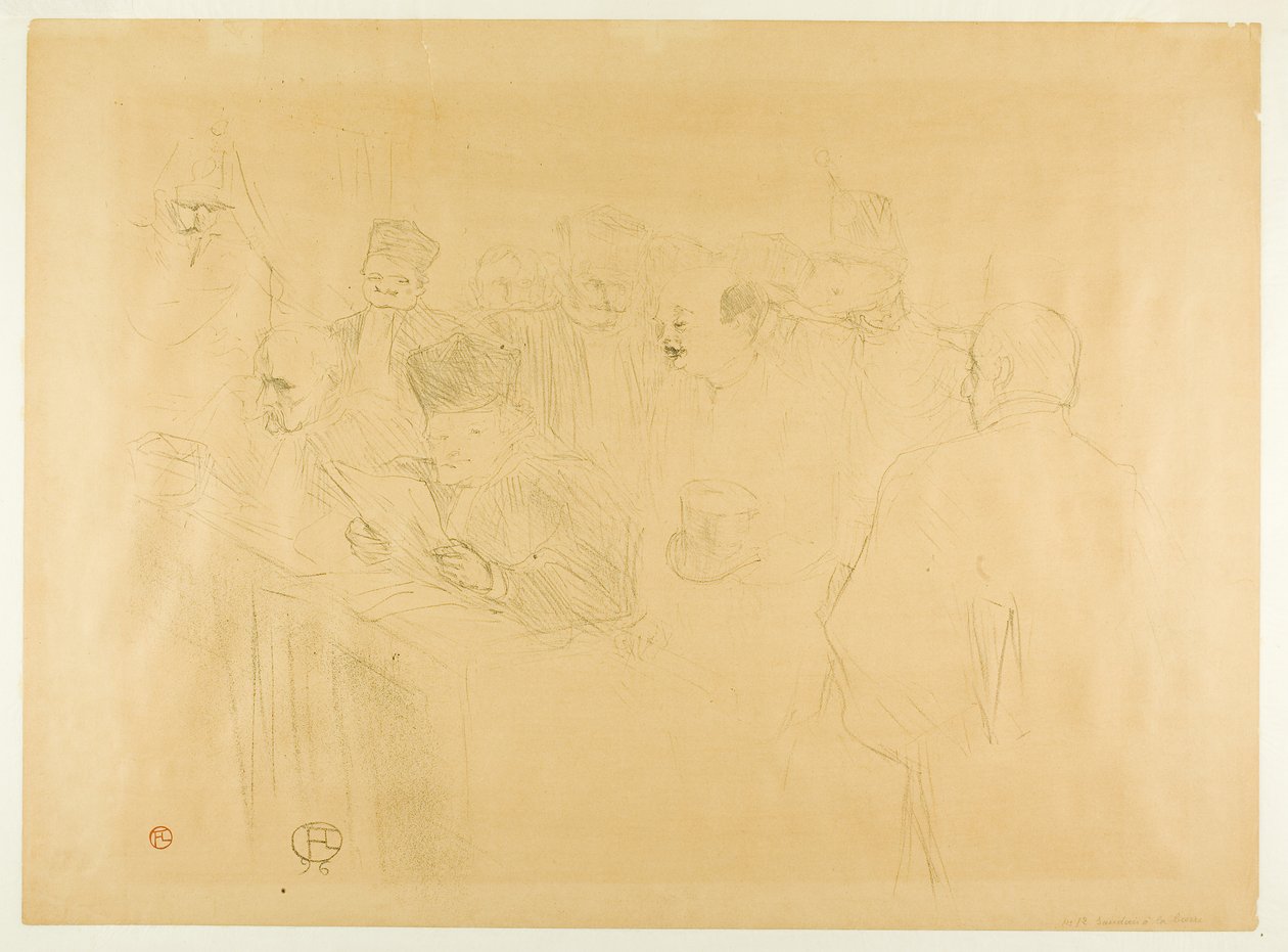 Het Lebaudy Proces, Mademoiselle Marsy Geeft Bewijs door Henri de Toulouse-Lautrec