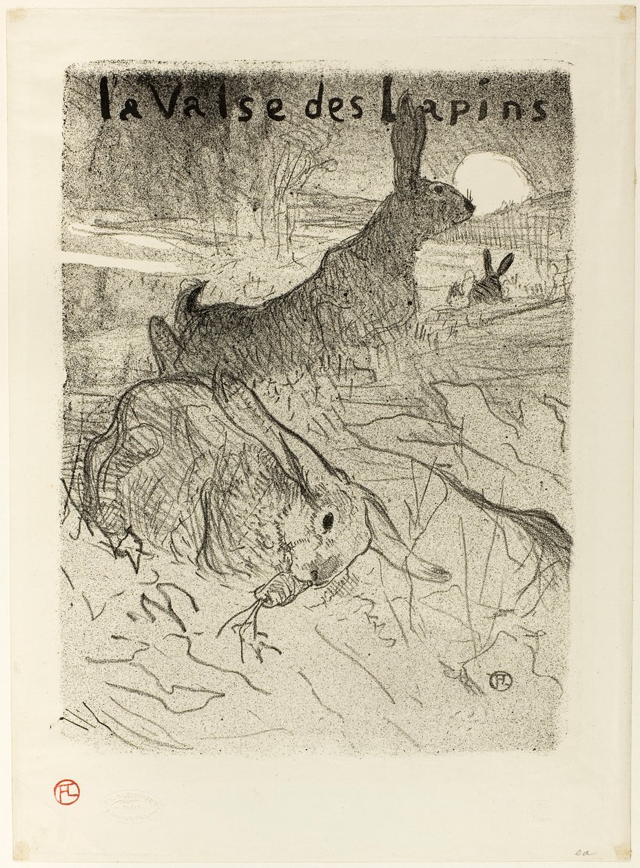 De wals van de konijnen door Henri de Toulouse-Lautrec