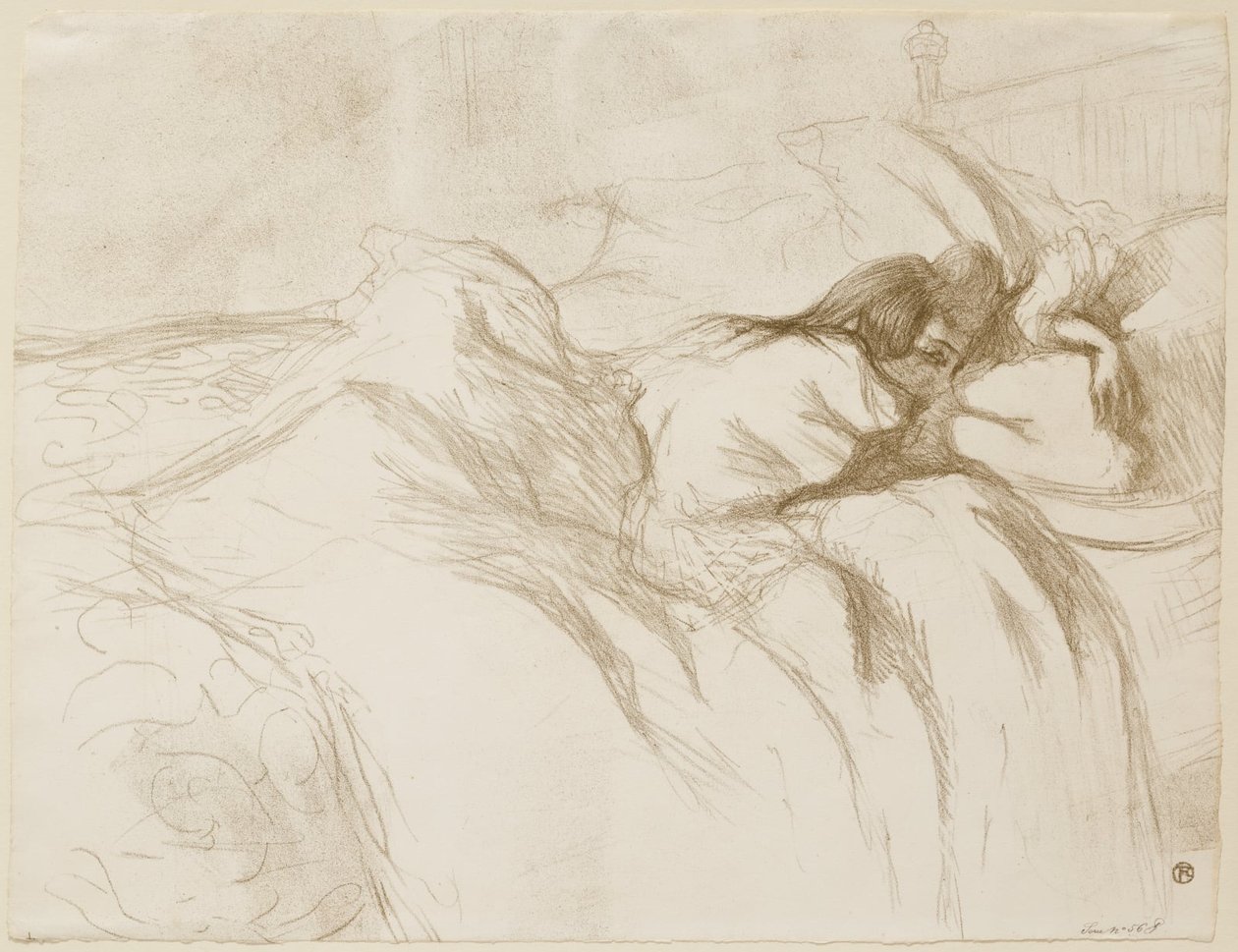 Liggende vrouw - ontwakend door Henri de Toulouse-Lautrec