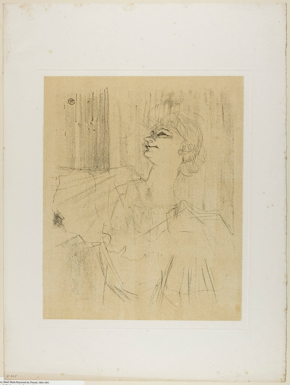 Yvette Guilbert—A Menilmontant de Bruant, uit Yvette Guilbert door Henri de Toulouse-Lautrec