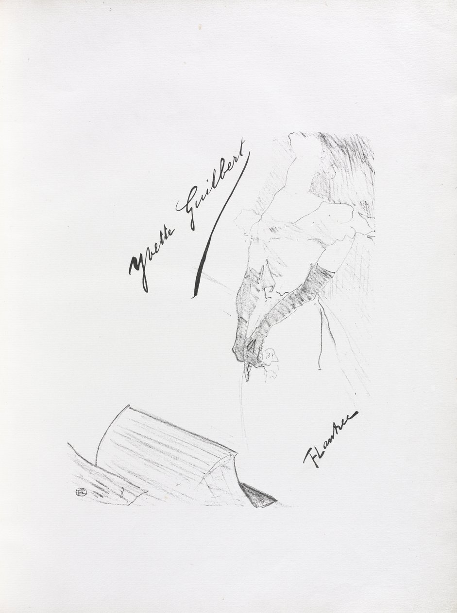 Yvette Guilbert-Engelse Serie: Frontispice door Henri de Toulouse-Lautrec