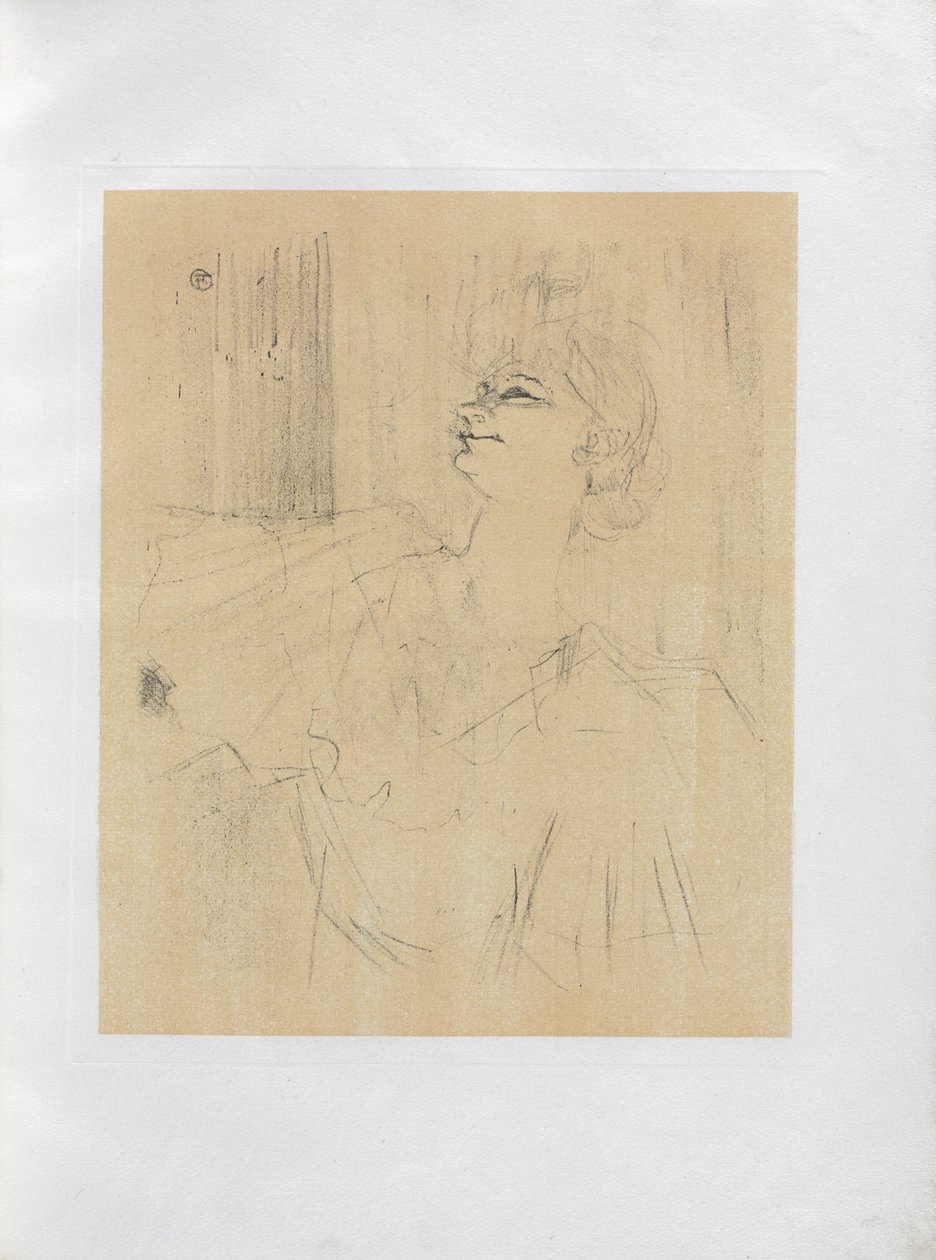Yvette Guilbert-Engelse Serie: Ménilmontant de Bruant door Henri de Toulouse-Lautrec