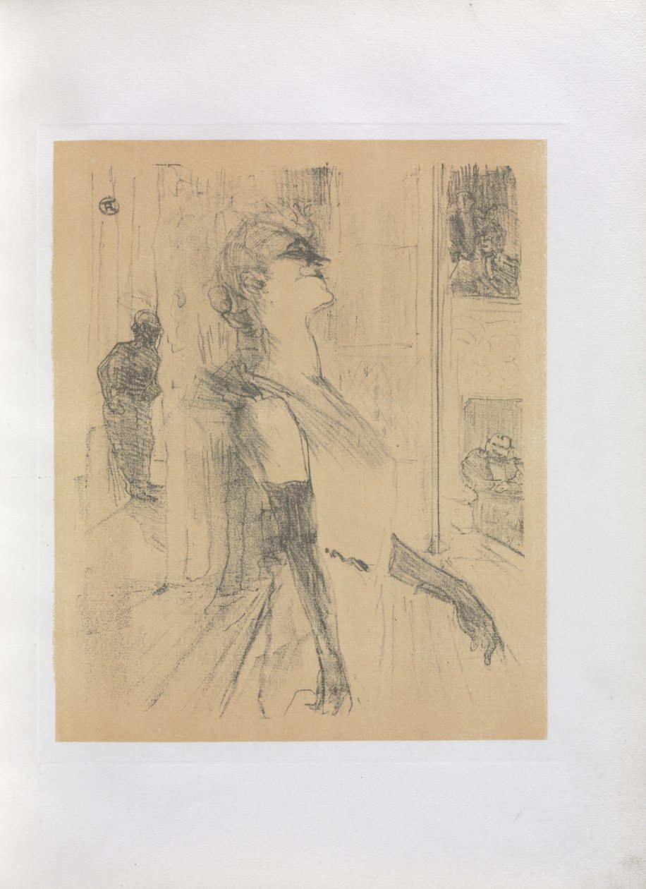 Yvette Guilbert-Engelse Serie: Sur la scène door Henri de Toulouse-Lautrec