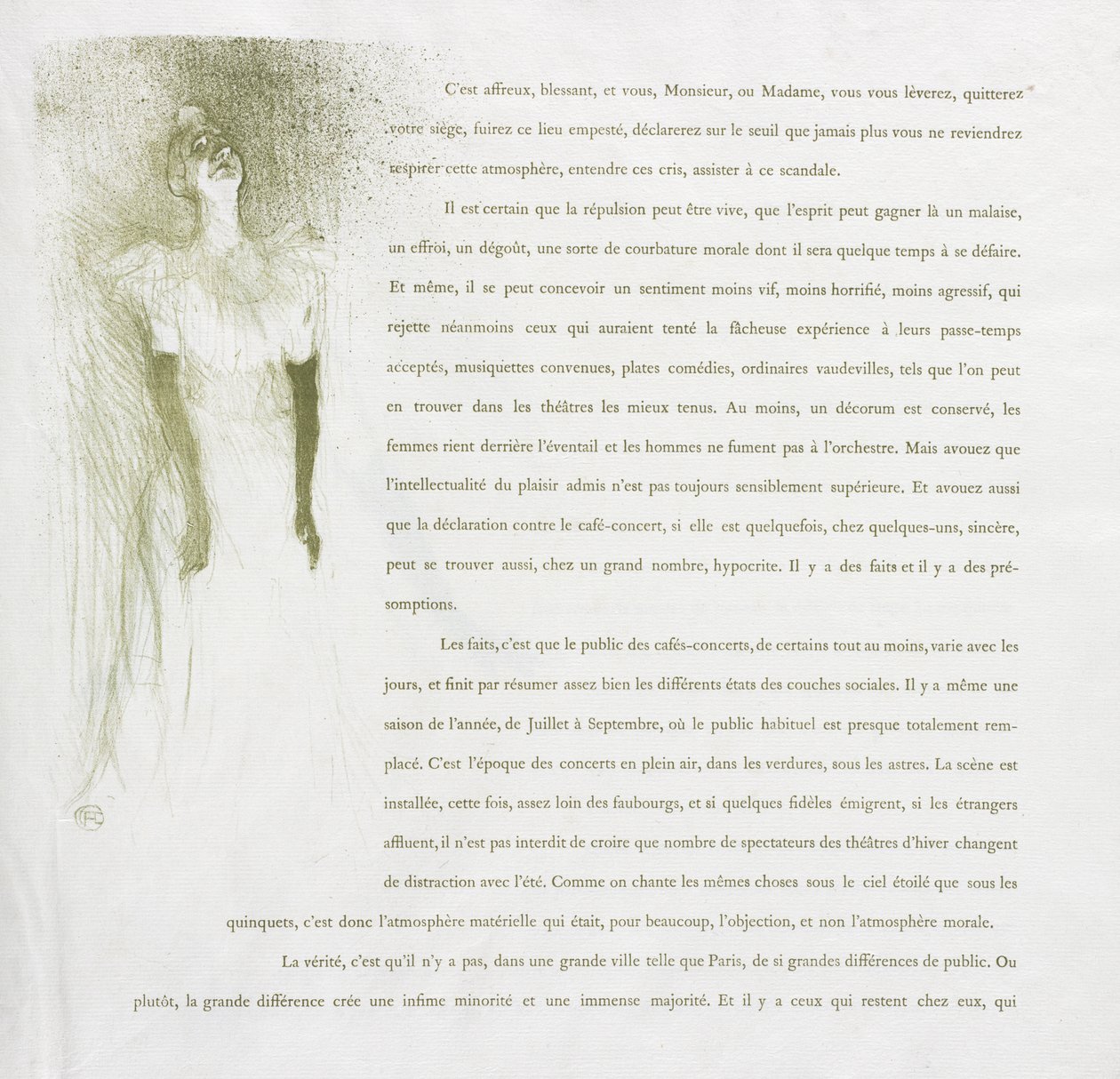 Yvette Guilbert - Franse Serie: Nr. 3 door Henri de Toulouse-Lautrec