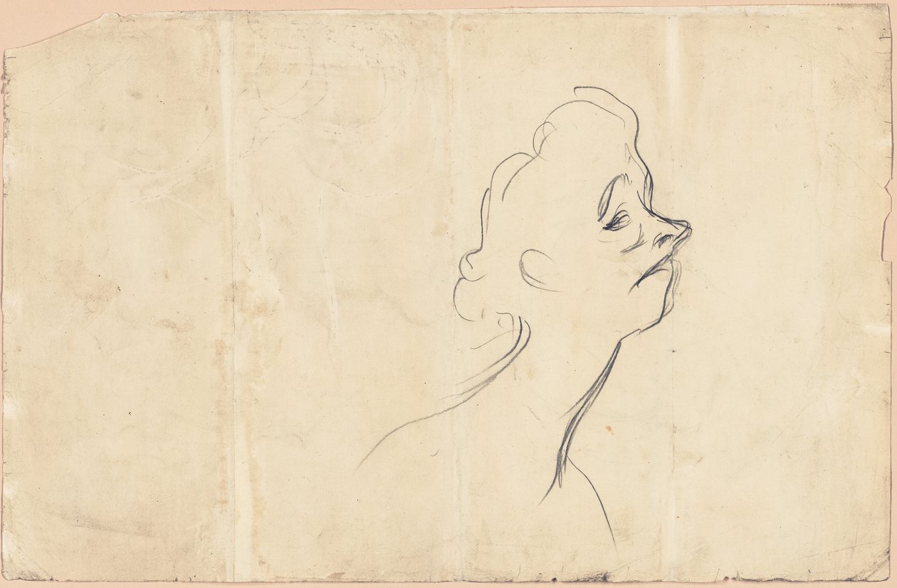 Yvette Guilbert (recto) Driekwart lengte studie van Yvette Guilbert (verso) door Henri de Toulouse-Lautrec