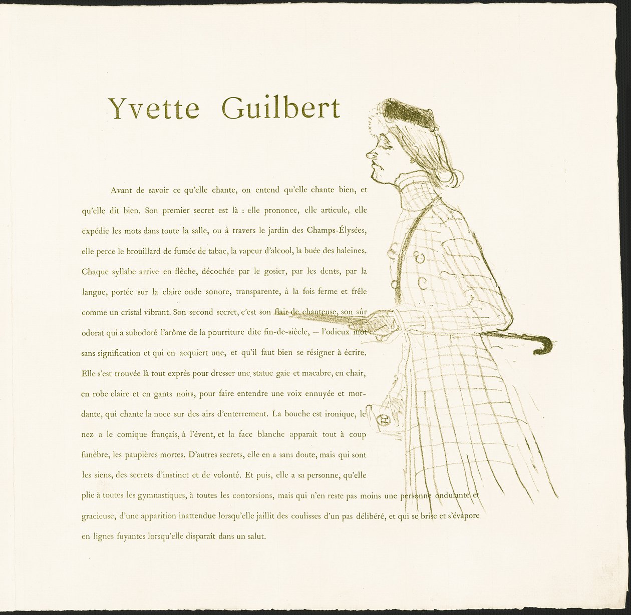 Yvette Guilbert door Henri de Toulouse-Lautrec