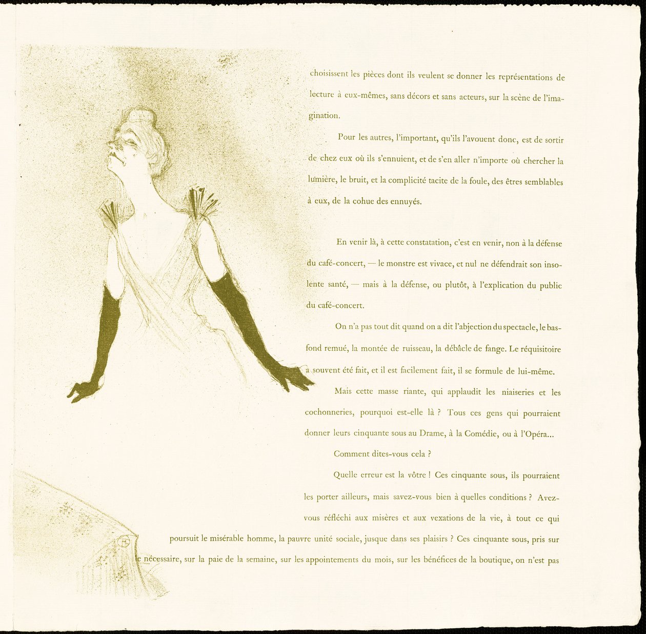 Yvette Guilbert door Henri de Toulouse-Lautrec