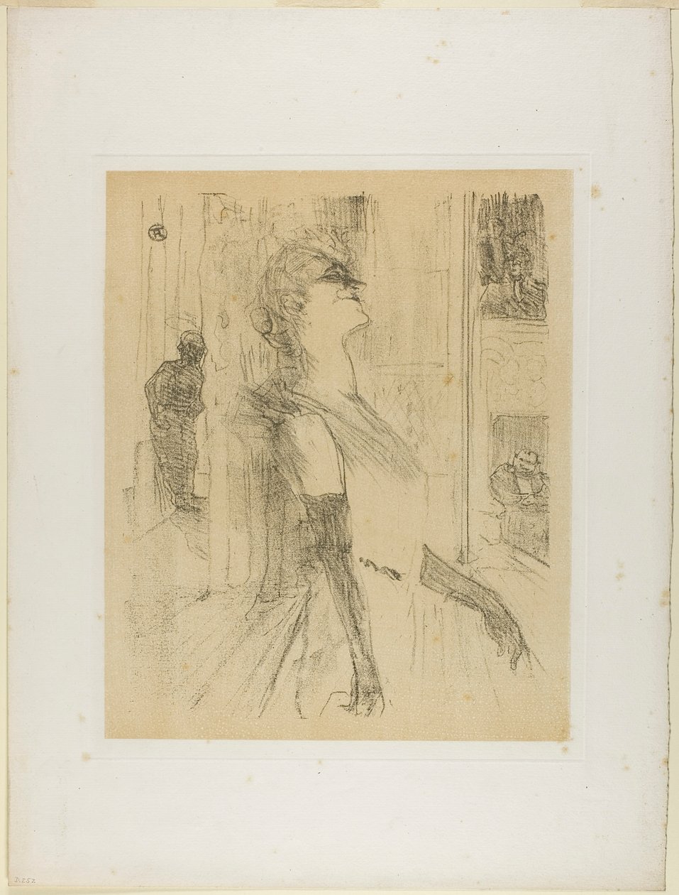 Yvette Guilbert op het podium, uit Yvette Guilbert door Henri de Toulouse-Lautrec