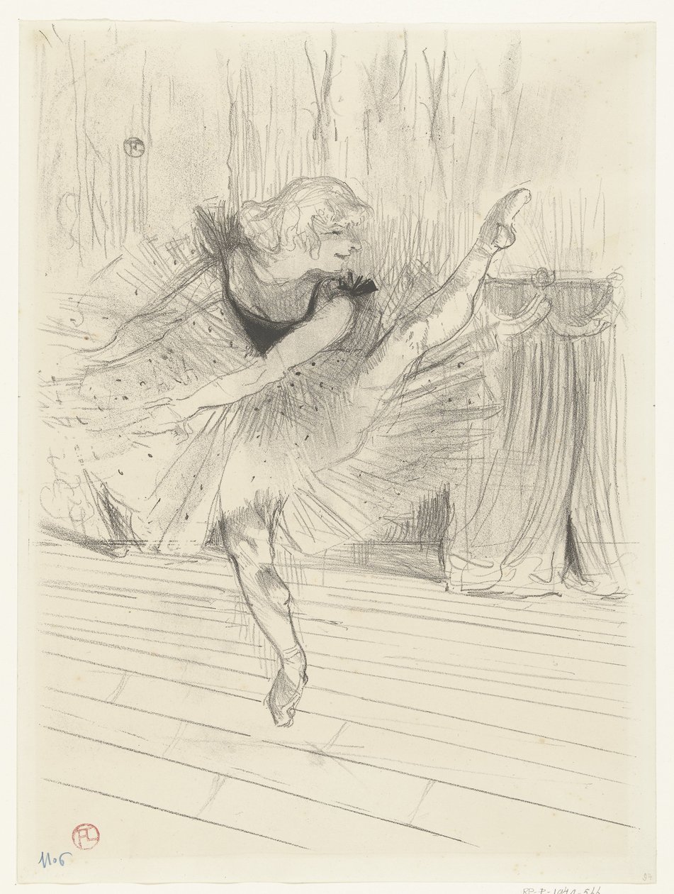 Portret van danseres Ida Heath door Henri de Toulouse Lautrec (signed by artist)