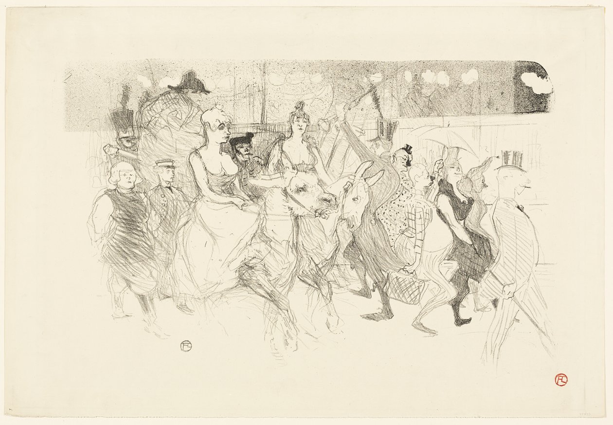 Een Gala-avond in de Moulin Rouge door Henri de Toulouse Lautrec