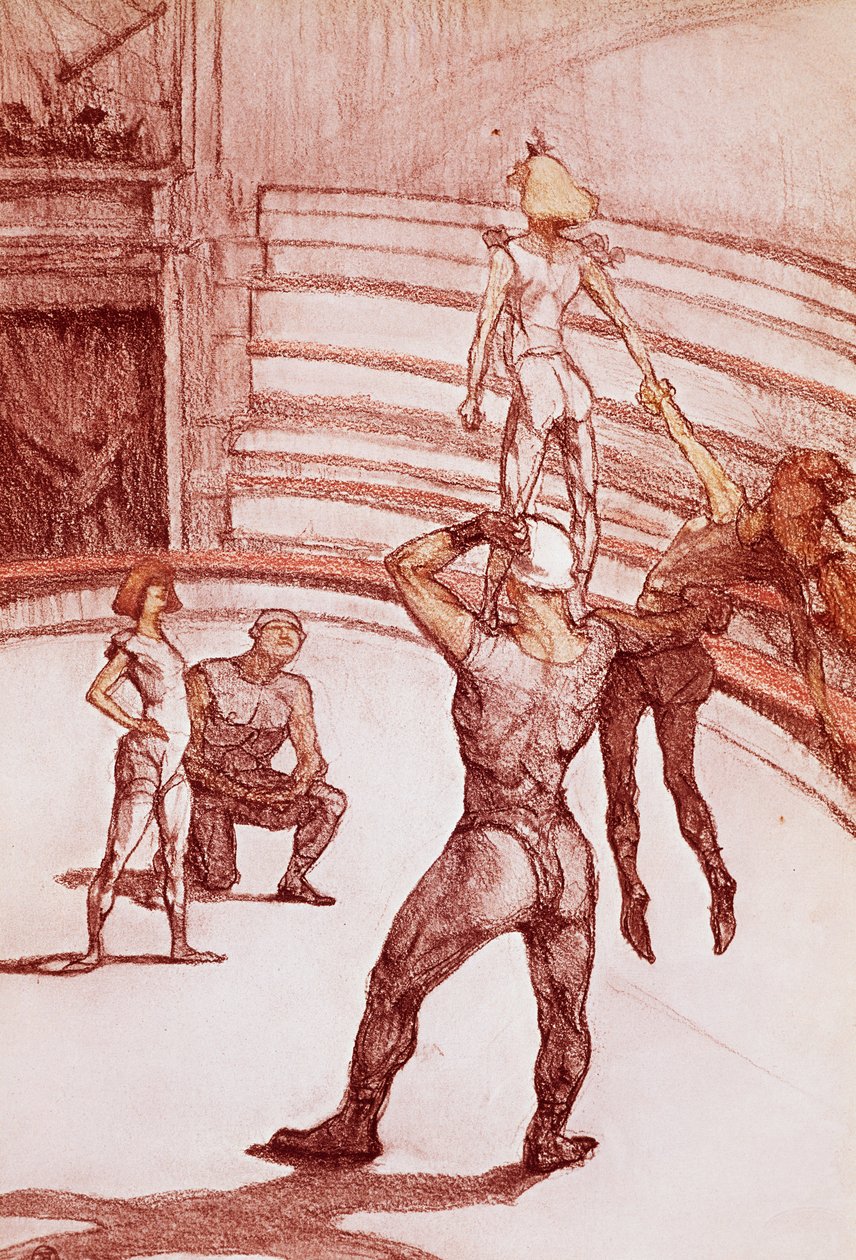 Acrobaten door Henri de Toulouse Lautrec