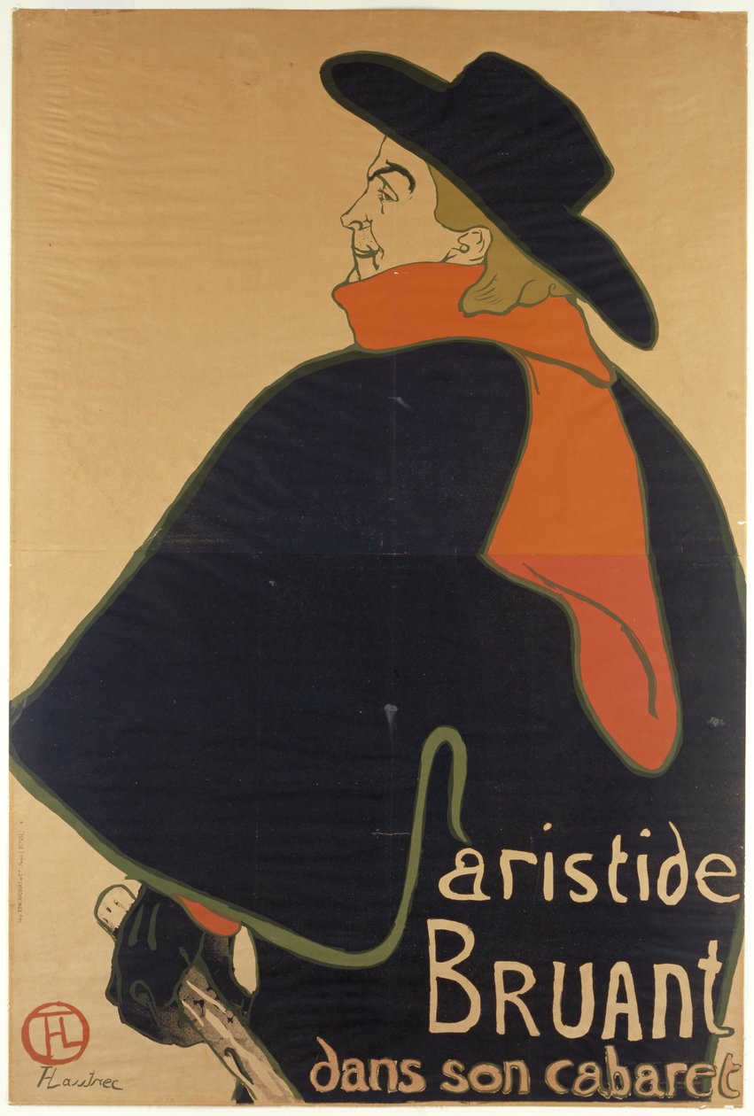 Aristide Bruant in zijn Cabaret, 1893 door Henri de Toulouse Lautrec